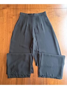 Joseph Ribkoff Women's Black Sheer Overlay Wide-Leg Dress Pants - Size 8